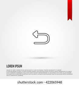 Back arrow icon vector. Flat style object. Art picture drawing. Eps 10. Web icons. 