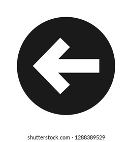 Back arrow icon vector illustration design isolated on flat black round button