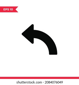 Back arrow icon vector. Left arrow sign