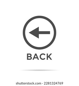 Back arrow icon vector in trendy style