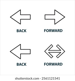 back arrow icons vector eps editable file.