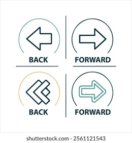 back arrow icons vector eps editable file.