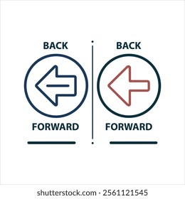 back arrow icons vector eps editable file.