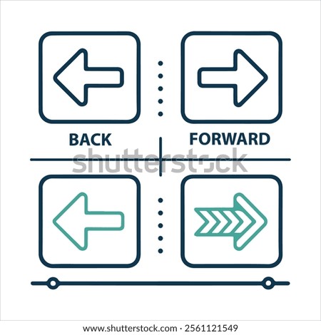 back arrow icons vector eps editable file.