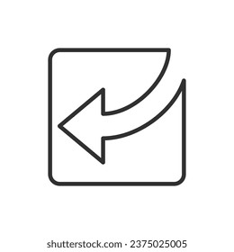 Back arrow, linear icon. Line with editable stroke