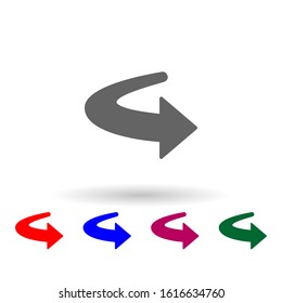 Back arrow multi color icon. Simple glyph, flat vector of web icons for ui and ux, website or mobile application