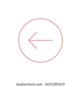 Back arrow in outline icon