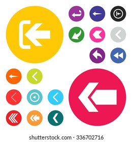 back arrow previous icon set. simple pictogram minimal, flat, solid, mono, monochrome, plain, contemporary style. Vector illustration web internet design elements