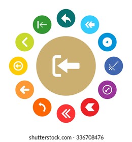 back arrow previous icon set. simple pictogram minimal, flat, solid, mono, monochrome, plain, contemporary style. Vector illustration web internet design elements