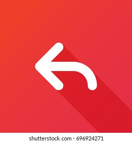 Back arrow sign vector icon. UI control back button