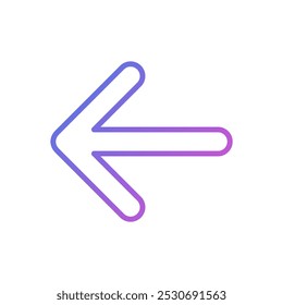 Back arrow vector icon, flat design symbol.