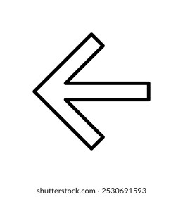 Back arrow vector icon, flat design symbol.