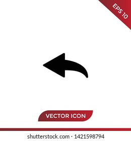 Back Arrow vector icon in modern design style for web site and mobile app