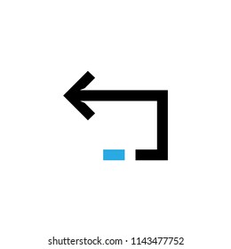 Back arrow vector icon. Pictogram from set Smartphone Essentials. Isolated on white background