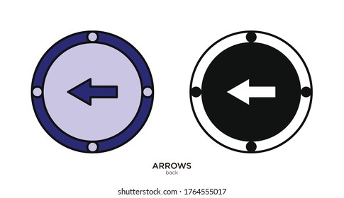 Seitliche Vektorgrafik, Linearfarbe und ausgefülltes Design
