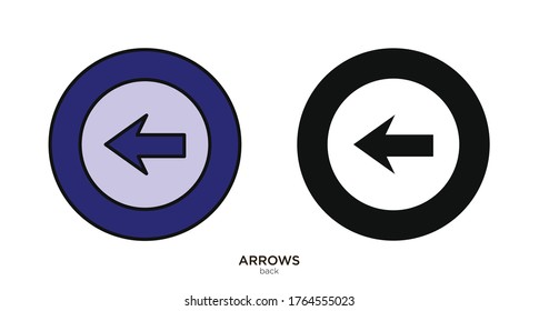 Back arrow vector illustration lineal color and filled design