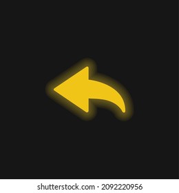 Back Arrow yellow glowing neon icon