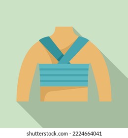 Back bandage icon flat vector. Patient accident. Man skin