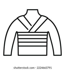 Back bandage icon outline vector. Patient accident. Man skin