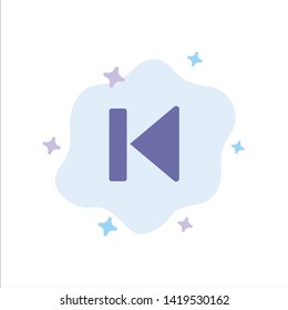 Back, Beginning, Control, Media, Start Blue Icon on Abstract Cloud Background