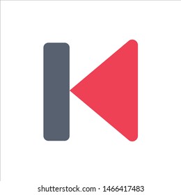 Back, Beginning, Control, Media, Start  Flat Color Icon. Vector icon banner Template. Vector Icon Template background