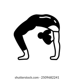 Back Bend Glyph Icon, Vector illustration