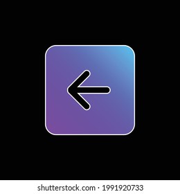 Back Black Square Interface Button Symbol blue gradient vector icon