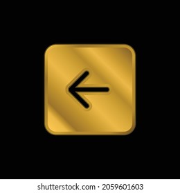 Back Black Square Interface Button Symbol gold plated metalic icon or logo vector