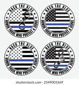 Back The Blue American Flag Seal , Police Blue Line, Aplicação da Lei, Primeiros Socorros, Departamento de Polícia, Gravação a Laser