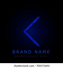 Back blue chromium metallic logo