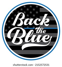 Back The Blue Police Support Emblem Illustration Vector