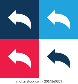 Back blue and red four color minimal icon set
