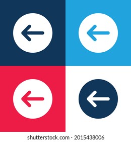 Back blue and red four color minimal icon set