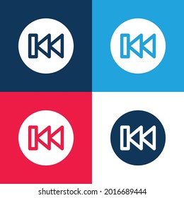 azul y rojo de fondo cuatro colores mínimo conjunto de iconos
