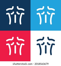 Back blue and red four color minimal icon set