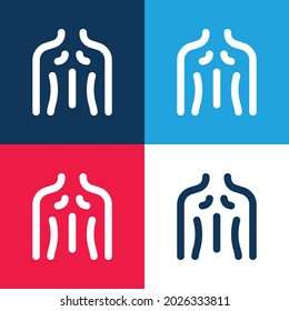 Back blue and red four color minimal icon set