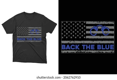 De vuelta al "Blue Thin Blue Line" Oficial de policía, vector de camisetas con bandera estadounidense, "Back the Blue Shirt", "Las mujeres, la línea delgada azul", "La policía de apoyo", "Esposa de la policía orgullosa", "La policía de amor", "Oficial", "Hacer cumplir la ley"