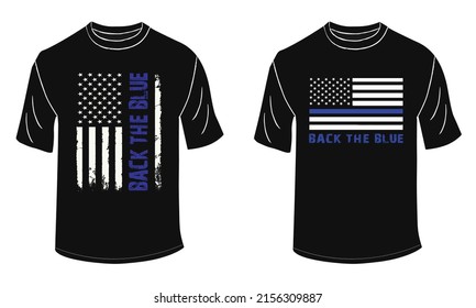 Back The Blue T-Shirt Design Template