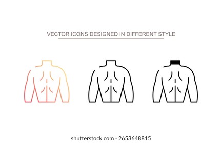 Volver Diseño del icono del cuerpo con fondo blanco