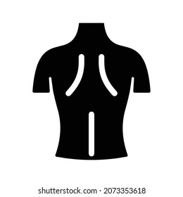 Rücken, Körper, Schultersymbol. Schwarze Vektorgrafiken.