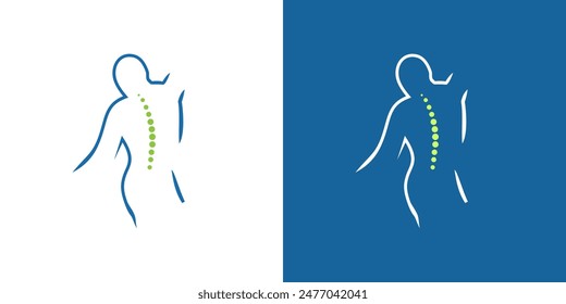 Back body spine chiropraktic logo vector. Therapy physical pain physiotherapy