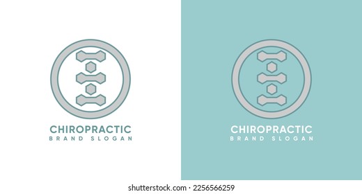 Logotipo quiropráctico óseo con vector premium de estilo moderno