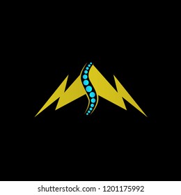 back bone logo concept for orthopedy logo company. back bone is symbol spirit, health and live. vector logo, symbol, sign, or mark design illustration