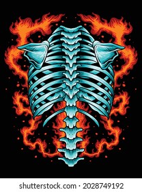 Back Bone Skeleton On Fire