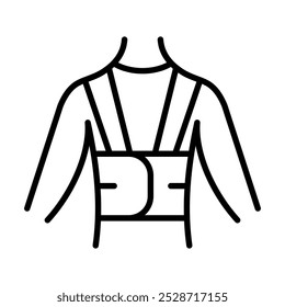 Back Brace icon line vector illustration