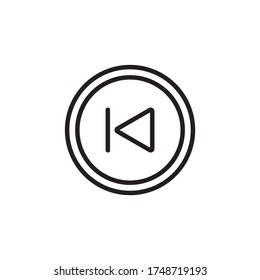 Back button with circle icon vector