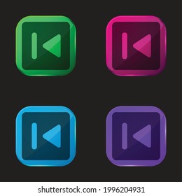 Back Button four color glass button icon