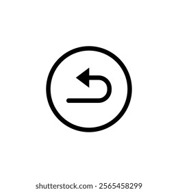 back button icon, simple flat style, illustration, logo sign symbol pictogram template, for ui or ux isolated on white for mobile app, editable