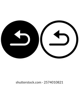 back button icon, simple flat style, illustration, logo sign symbol pictogram template, for ui or ux isolated on white for mobile app, editable