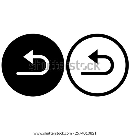 back button icon, simple flat style, illustration, logo sign symbol pictogram template, for ui or ux isolated on white for mobile app, editable